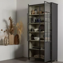 Arles vaas glas met streep naturel - Loft24.nl