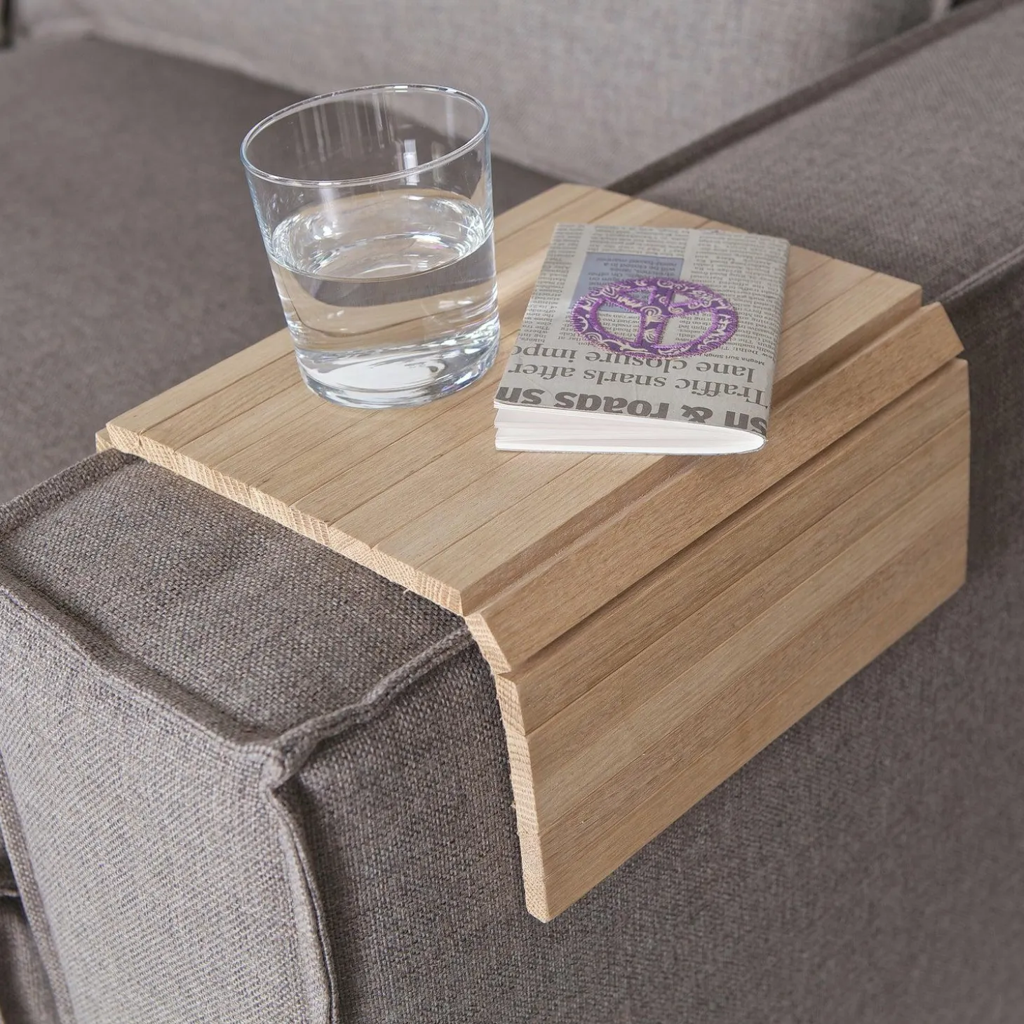 Armleuning flexibel dienblad eik onbeh. - m - Loft24.nl