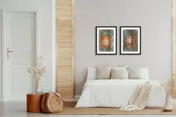 Art Print Blue Ocker Abstract 1 - zelf samenstellen - Loft24.nl