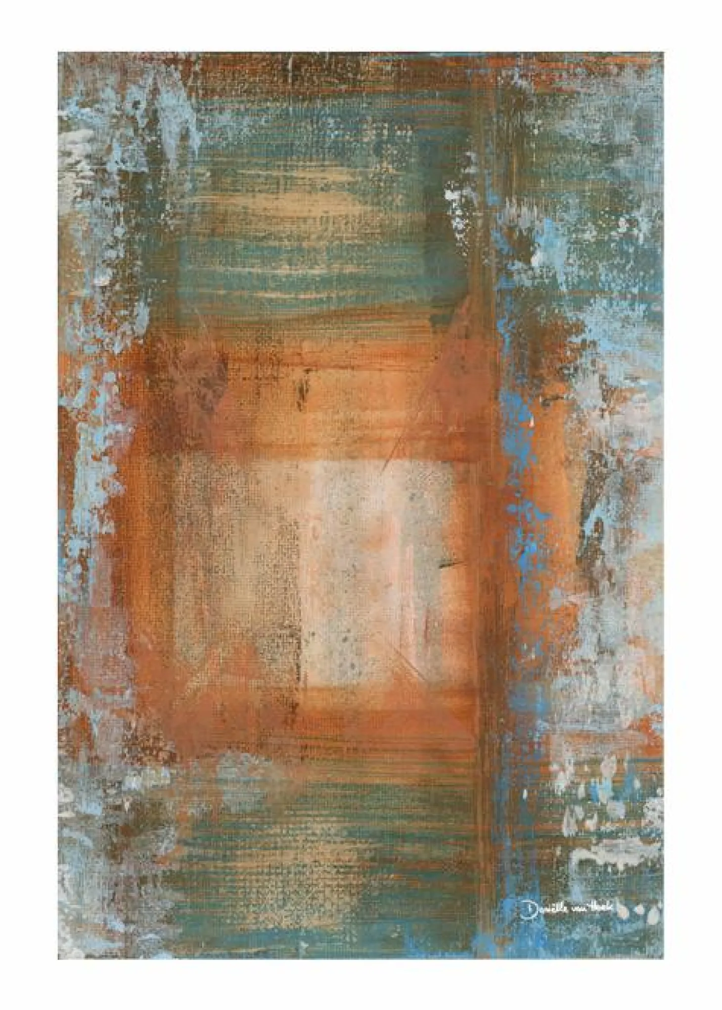 Art Print Blue Ocker Abstract 1 - zelf samenstellen - Loft24.nl