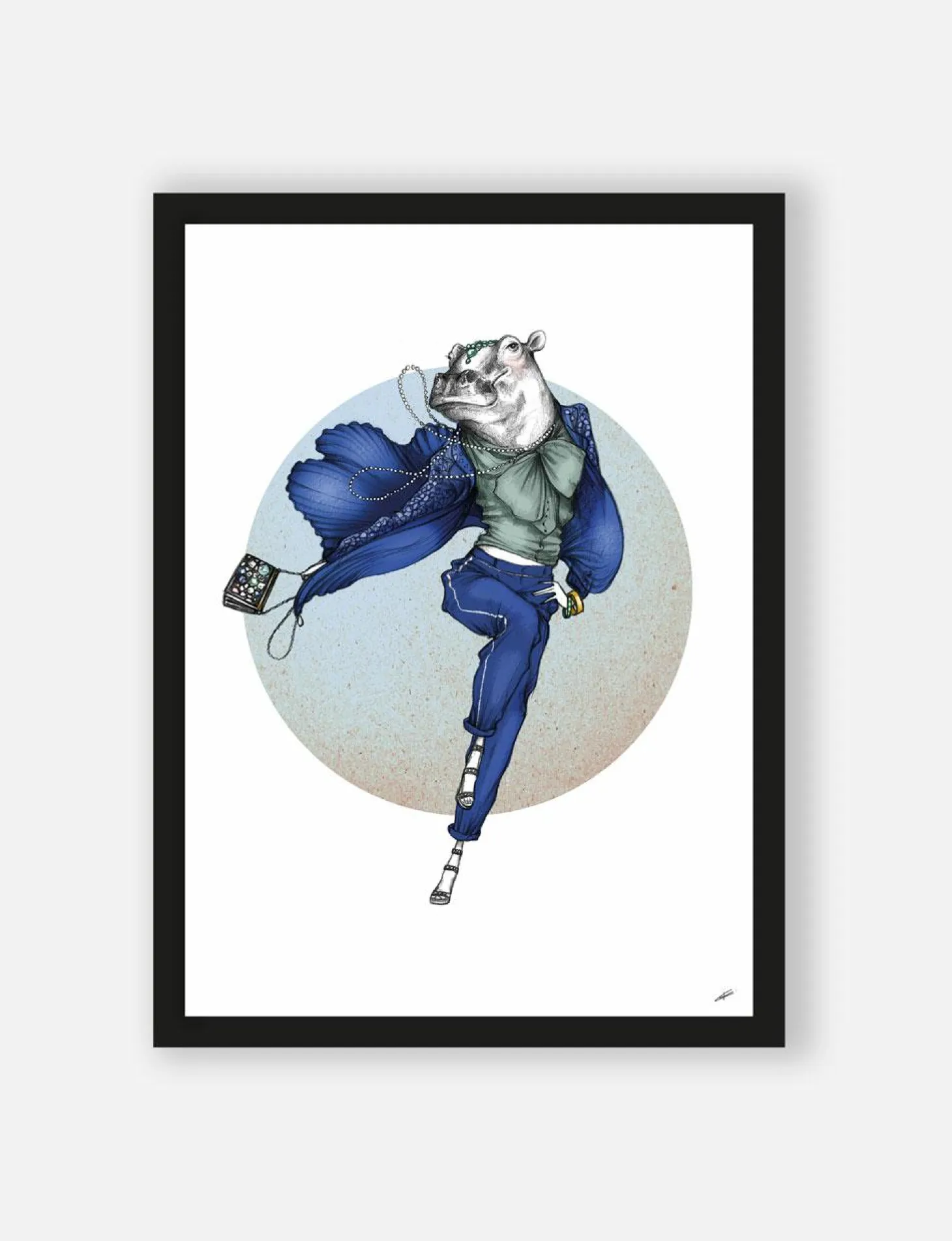 Art Print Hippo - zelf samenstellen - Loft24.nl