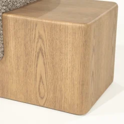 Bankje George Bouclé en essenhout 133cm - Taupe - Loft24.nl