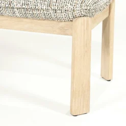 Bankje Lottie Geweven stof en eikenhout 143cm - Taupe - Loft24.nl