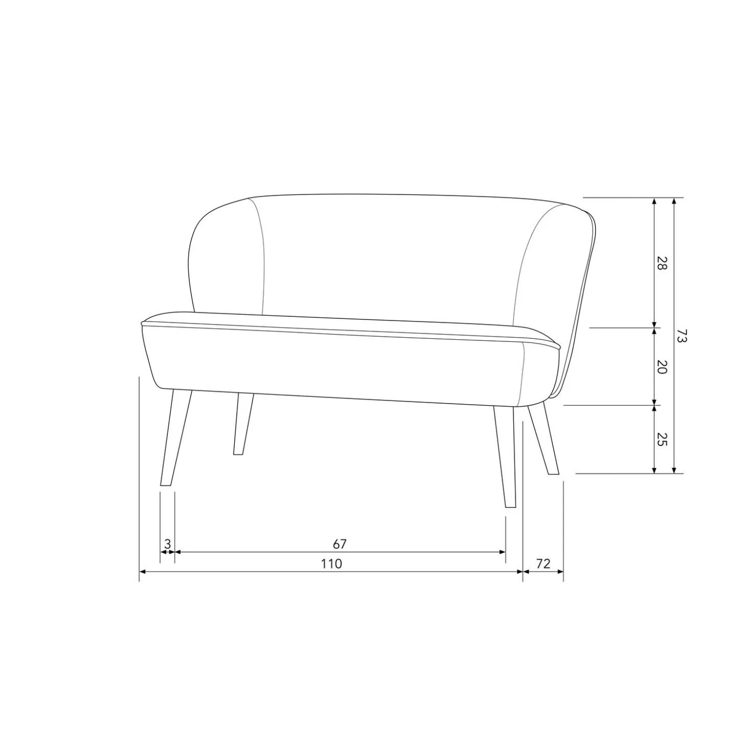 Bankje Sara Velvet - Oud Roze - Loft24.nl