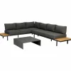 Bari loungeset aluminium polywood incl kussens donkergrijs - Loft24.nl