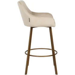 Barkruk Cressida Velvet - Khaki zithoogte 75cm - Loft24.nl