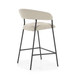 Barkruk Luka Bouclé - taupe (zithoogte 68cm) - Loft24.nl