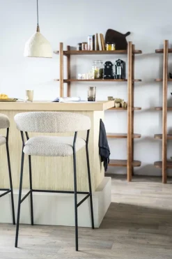 Barkruk Luka Bouclé - taupe (zithoogte 68cm) - Loft24.nl