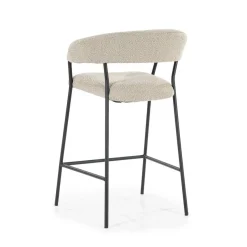 Barkruk Luka Bouclé - taupe (zithoogte 68cm) - Loft24.nl