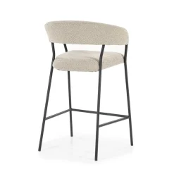 Barkruk Luka Bouclé - taupe (zithoogte 68cm) - Loft24.nl