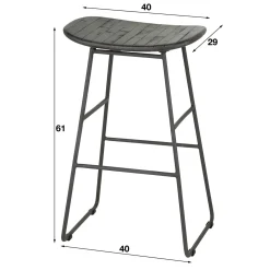 Barkruk Teca Vine Teakhout (zithoogte 61 cm) - Set van 4 stuks - Loft24.nl