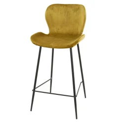 Barkruk Velvet Ronde Buis Goud (zithoogte 67 cm) - Loft24.nl