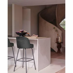 Barkruk Vogue Fluweel - Zwart (zithoogte 80cm) - Loft24.nl