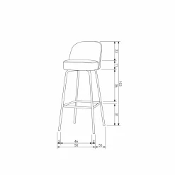 Barkruk Vogue Leder - Cognac (zithoogte 80cm) - Loft24.nl