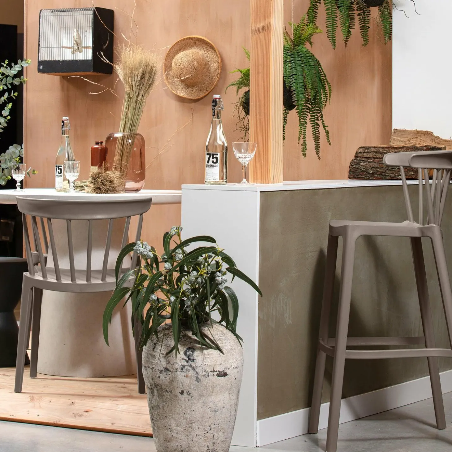 Barstoel Bliss - Taupe (zithoogte 76cm) - Loft24.nl