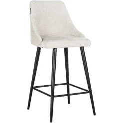 Barstoel Brooke Chenille Creme - zithoogte 67cm - Loft24.nl
