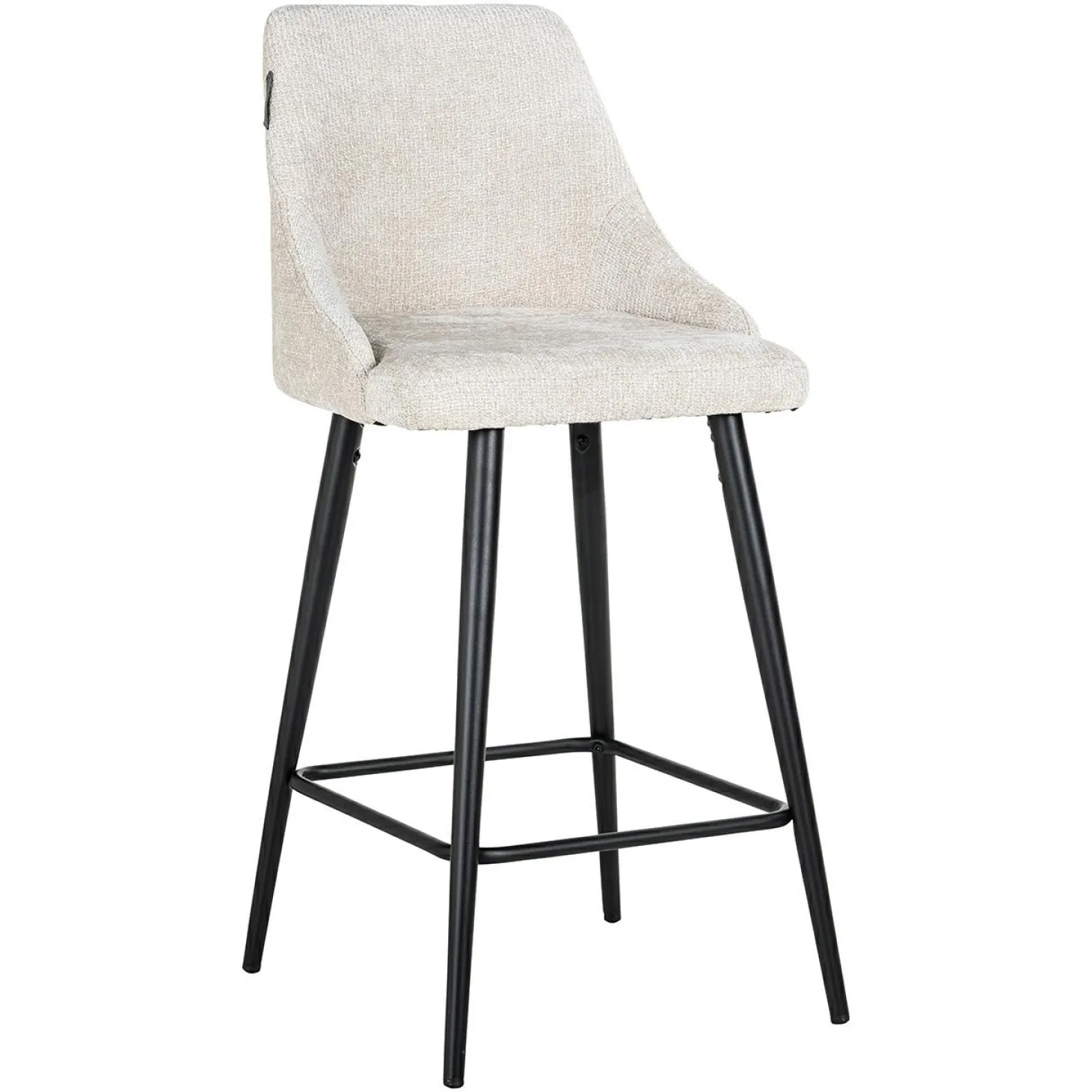 Barstoel Brooke Chenille Creme - zithoogte 67cm - Loft24.nl