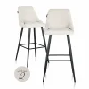 Barstoel Brooke Chenille Creme - set van 2 - Loft24.nl