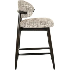 Barstoel Cherry Chenille Naturel - zithoogte 66cm - Loft24.nl