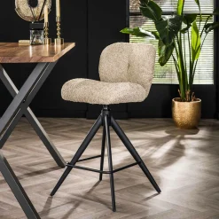 Barstoel Comfort Bouclé - Zandkleur (zithoogte 67 cm) - Loft24.nl