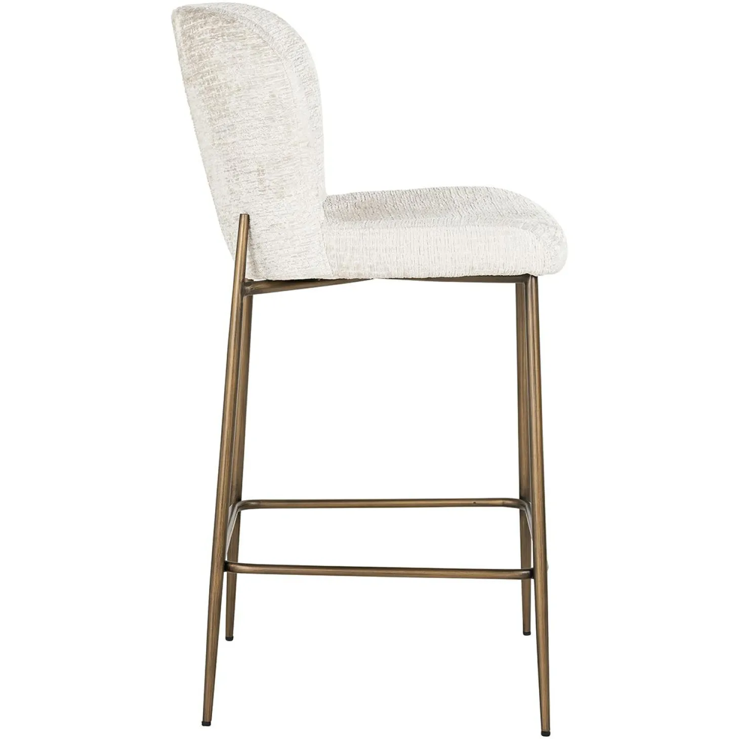 Barstoel Darby Chenille Creme - zithoogte 68cm - Loft24.nl