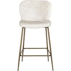 Barstoel Darby Chenille Creme - zithoogte 68cm - Loft24.nl