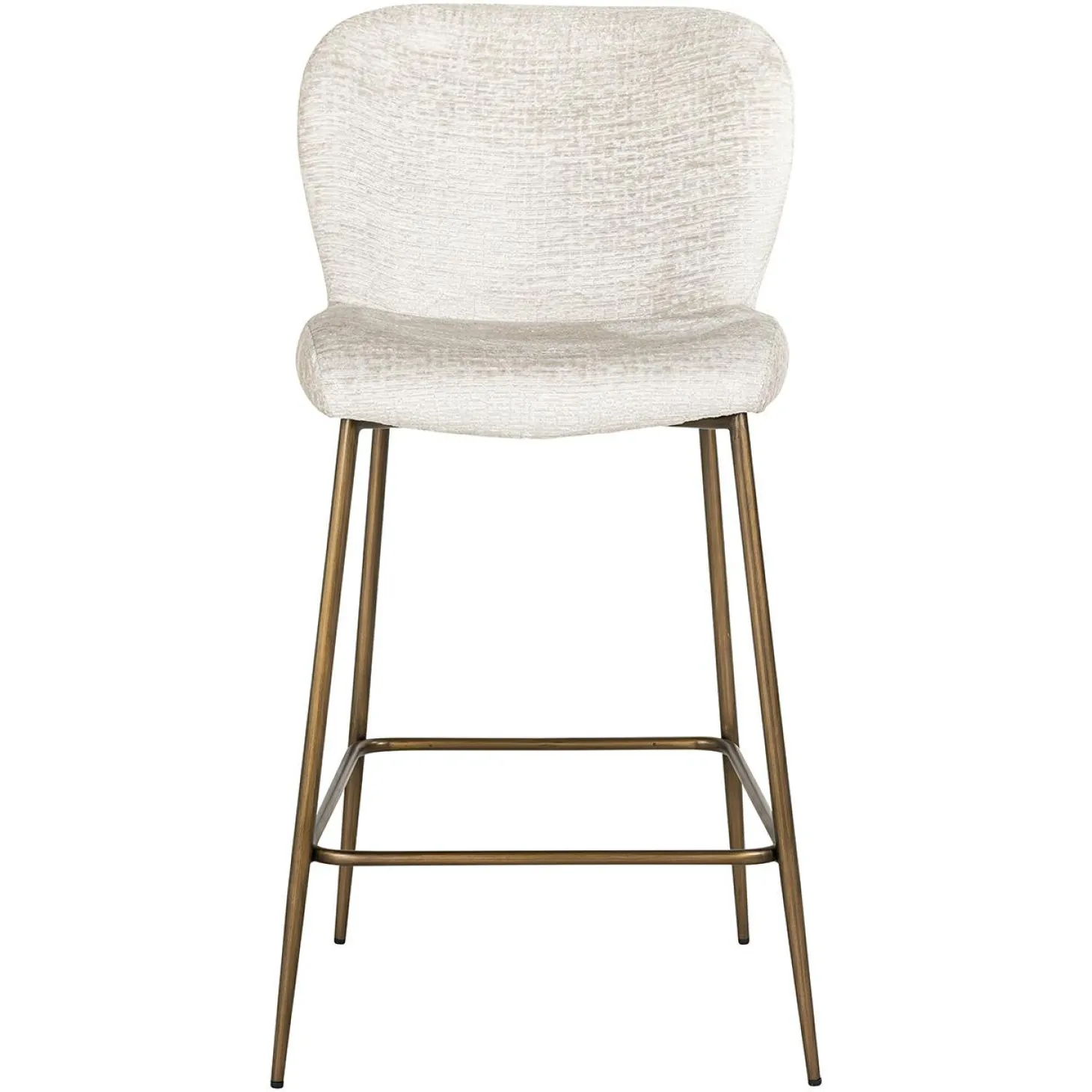 Barstoel Darby Chenille Creme - zithoogte 68cm - Loft24.nl