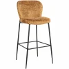 Barstoel Darby Chenille Cognac - zithoogte 76cm - Loft24.nl
