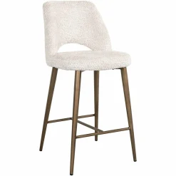 Barstoel Delphine Chenille Crème - zithoogte 66,5cm - Loft24.nl