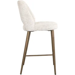 Barstoel Delphine Chenille Crème - zithoogte 66,5cm - Loft24.nl