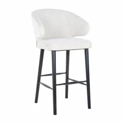 Barstoel Indigo Bouclé Wit - zithoogte 76cm - Loft24.nl