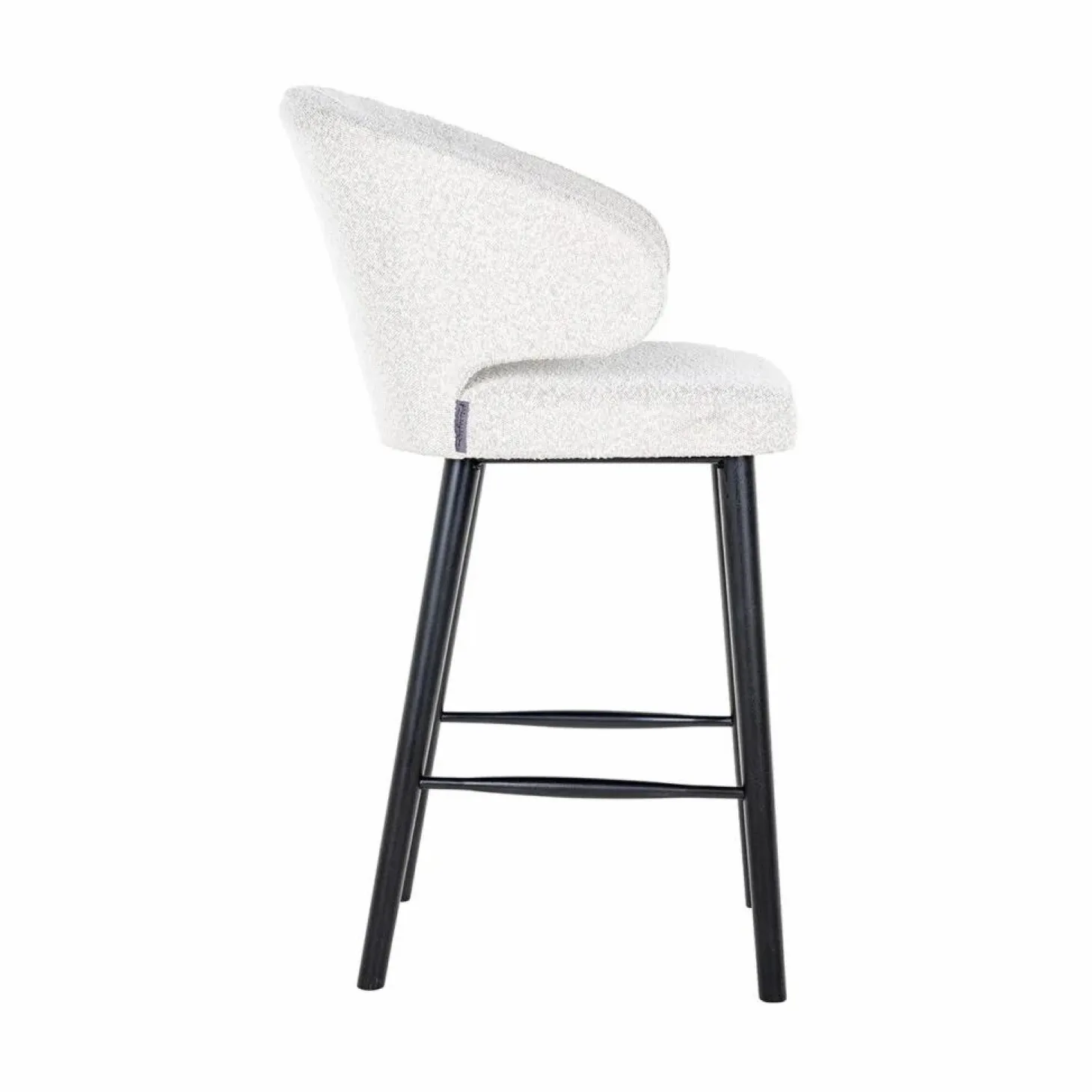 Barstoel Indigo Bouclé Wit - zithoogte 76cm - Loft24.nl