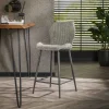 Barstoel Lende Bouclé Grijs (zithoogte 67 cm) - Loft24.nl