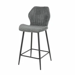 Barstoel Lende Bouclé Grijs (zithoogte 67 cm) - Loft24.nl