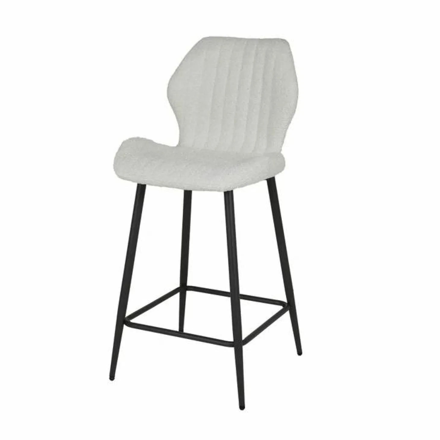 Barstoel Lende Bouclé Grijs (zithoogte 67 cm) - Loft24.nl