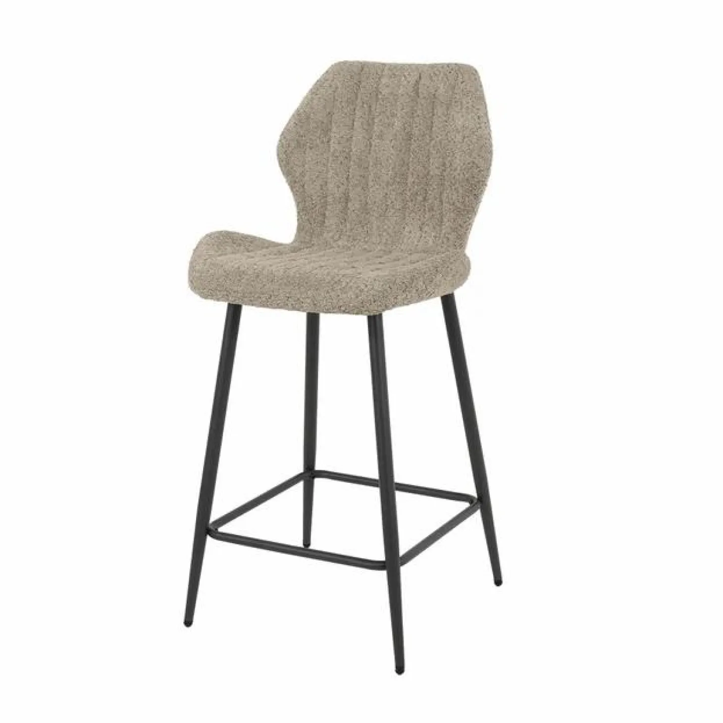 Barstoel Lende Bouclé Grijs (zithoogte 67 cm) - Loft24.nl