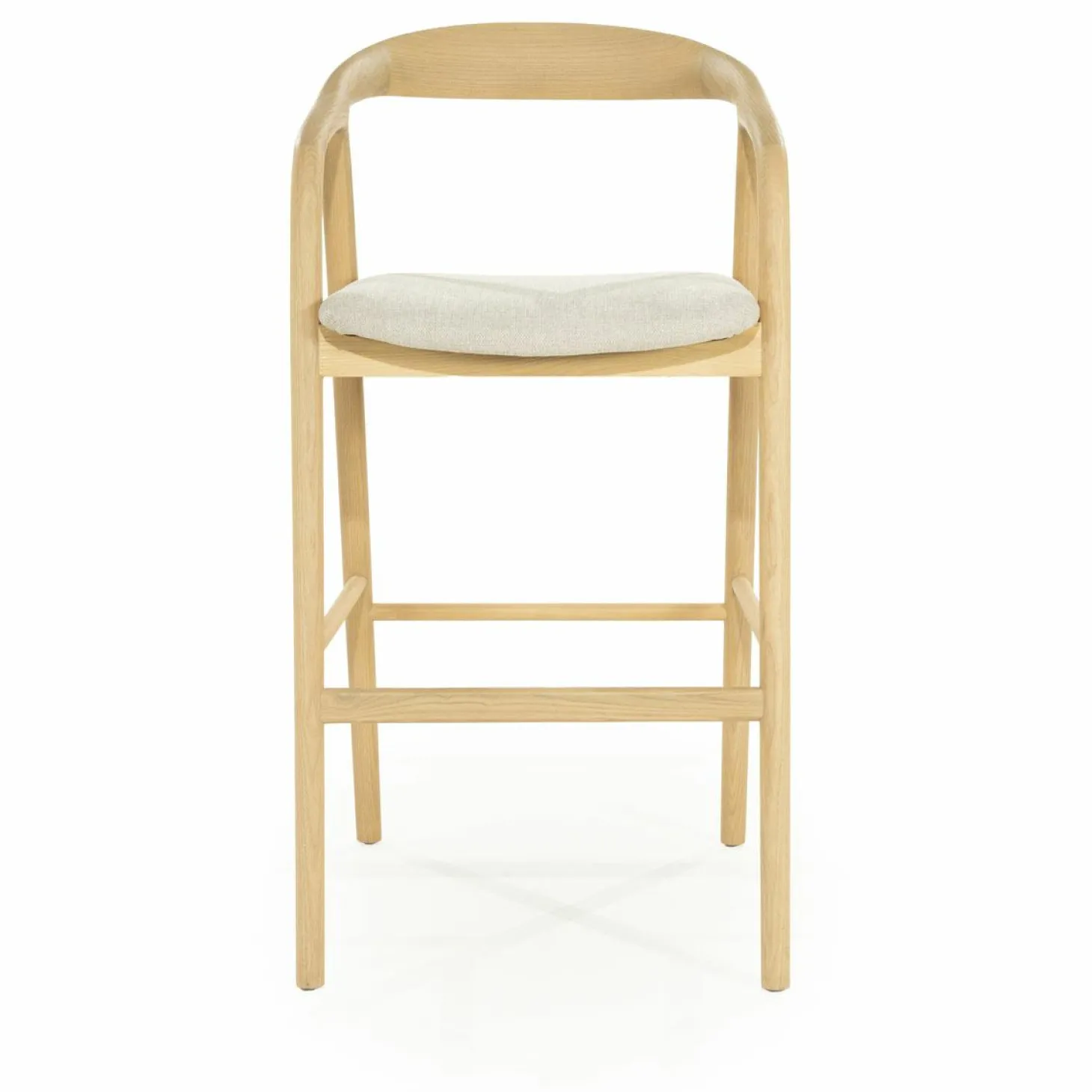 Barstoel Rayven Essen en stof Naturel (zithoogte 75cm) - Loft24.nl