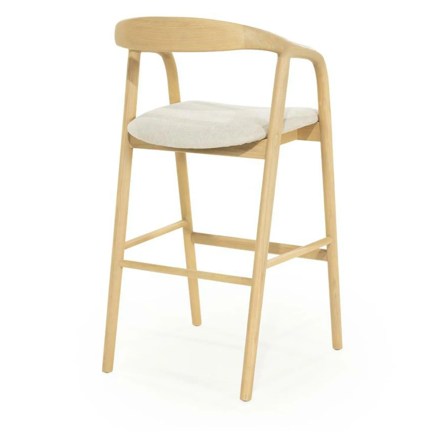 Barstoel Rayven Essen en stof Naturel (zithoogte 75cm) - Loft24.nl