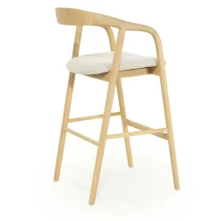 Barstoel Rayven Essen en stof Naturel (zithoogte 75cm) - Loft24.nl