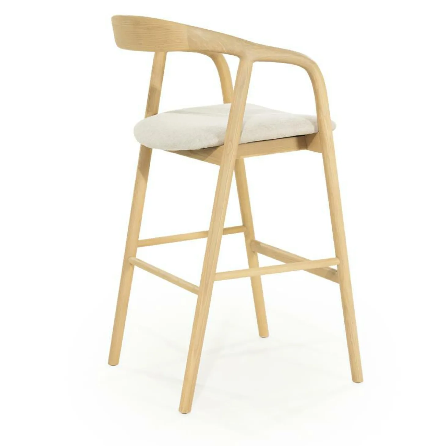 Barstoel Rayven Essen en stof Naturel (zithoogte 75cm) - Loft24.nl