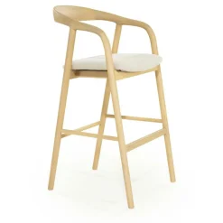 Barstoel Rayven Essen en stof Naturel (zithoogte 75cm) - Loft24.nl