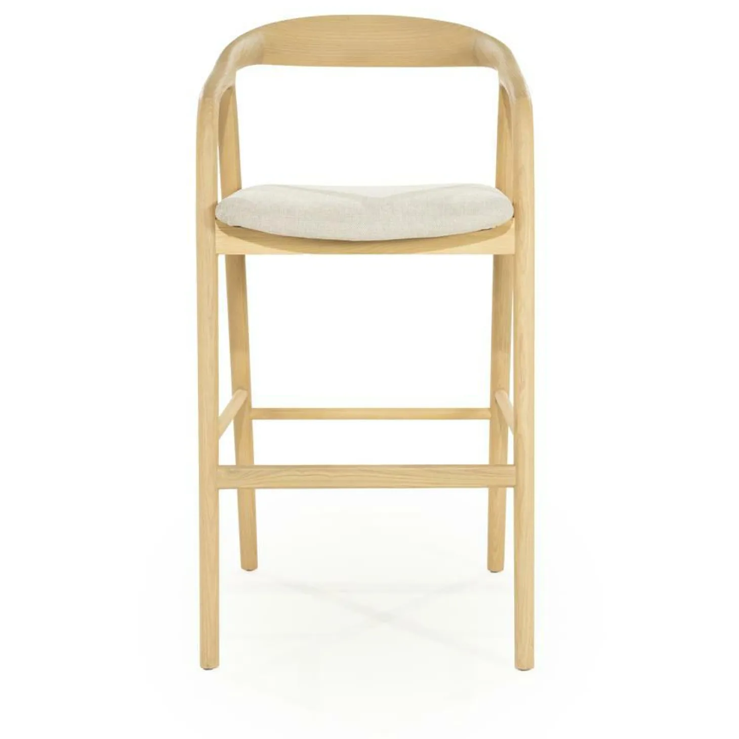 Barstoel Rayven Essen en stof Naturel (zithoogte 75cm) - Loft24.nl