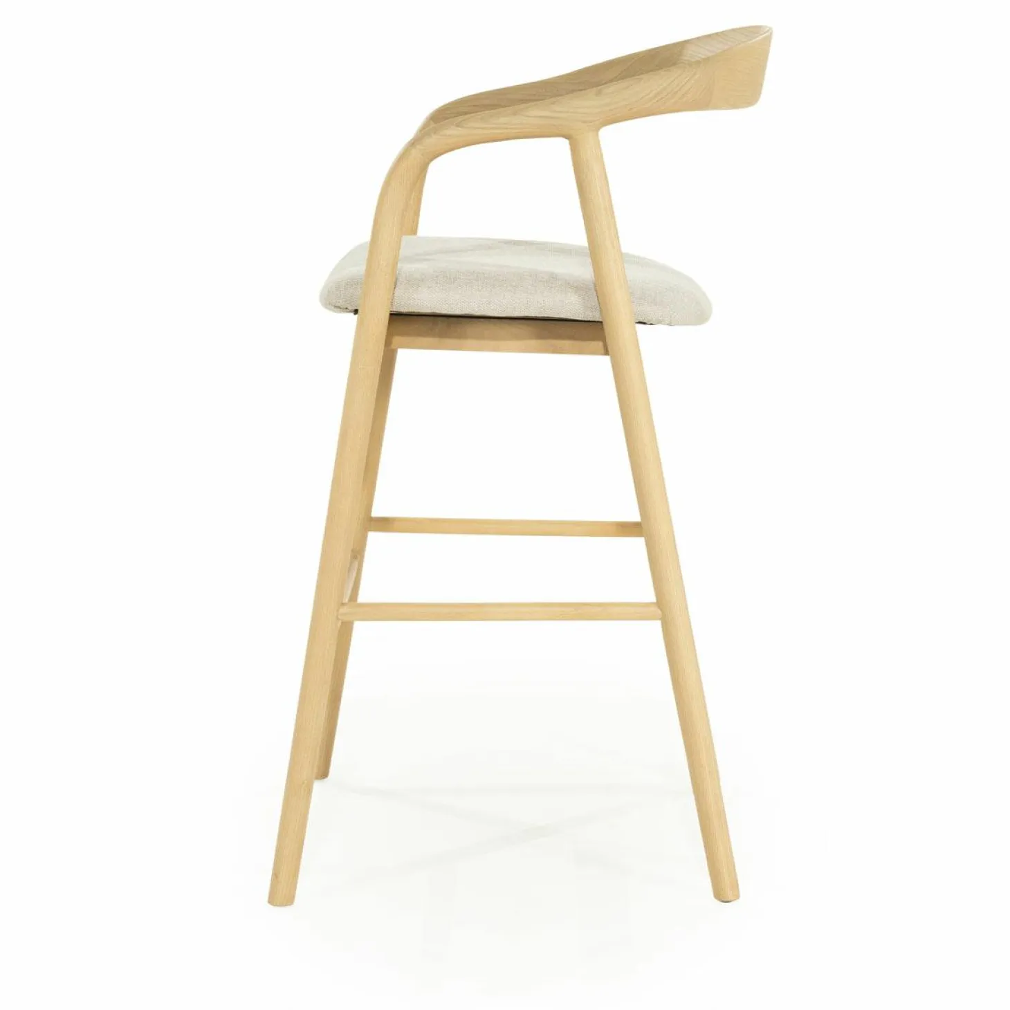 Barstoel Rayven Essen en stof Naturel (zithoogte 75cm) - Loft24.nl