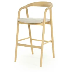 Barstoel Rayven Essen en stof Naturel (zithoogte 75cm) - Loft24.nl