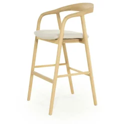 Barstoel Rayven Essen en stof Naturel (zithoogte 75cm) - Loft24.nl