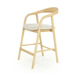 Barstoel Rayven Essen en stof Naturel (zithoogte 65cm) - Loft24.nl