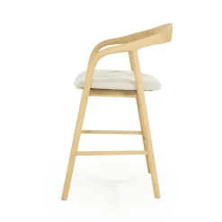 Barstoel Rayven Essen en stof Naturel (zithoogte 65cm) - Loft24.nl