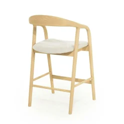 Barstoel Rayven Essen en stof Naturel (zithoogte 65cm) - Loft24.nl