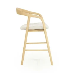 Barstoel Rayven Essen en stof Naturel (zithoogte 65cm) - Loft24.nl