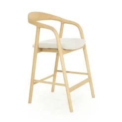 Barstoel Rayven Essen en stof Naturel (zithoogte 65cm) - Loft24.nl
